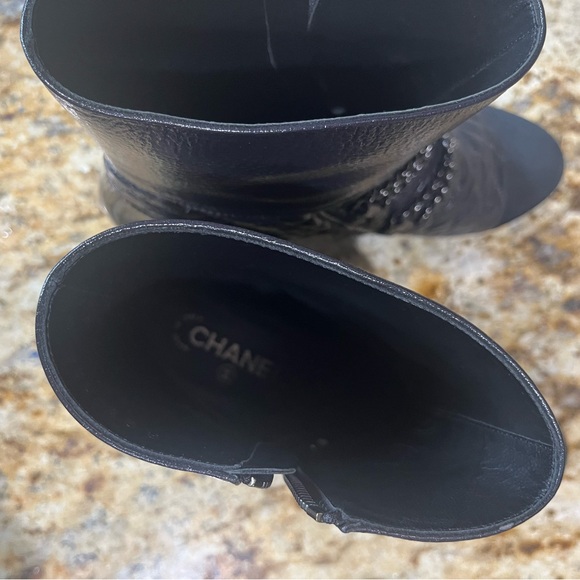 Chanel boots , worn few times. Leather is in perfect condition, bottoms worn . - Picture 2 of 4